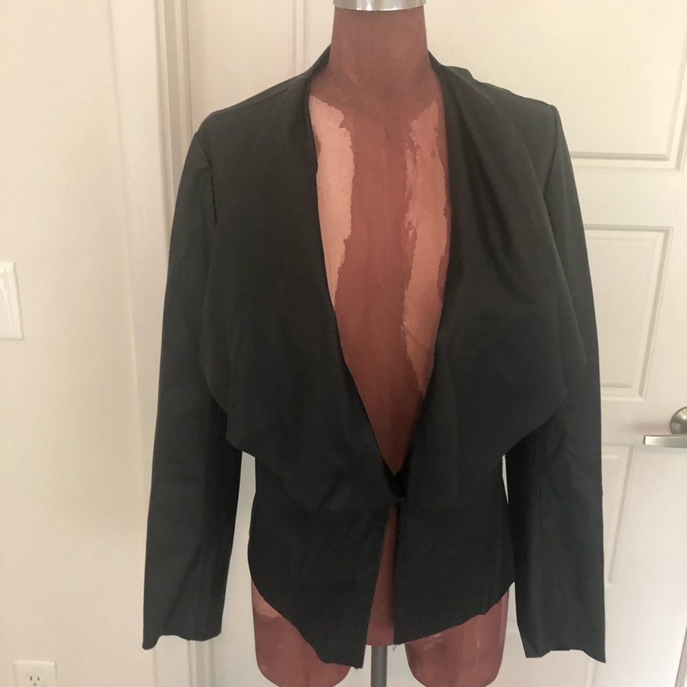 Zara Leather-like jacket with cascade front